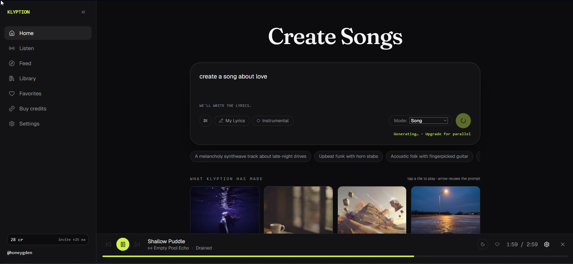 Klyption - AI Music Generation Platform